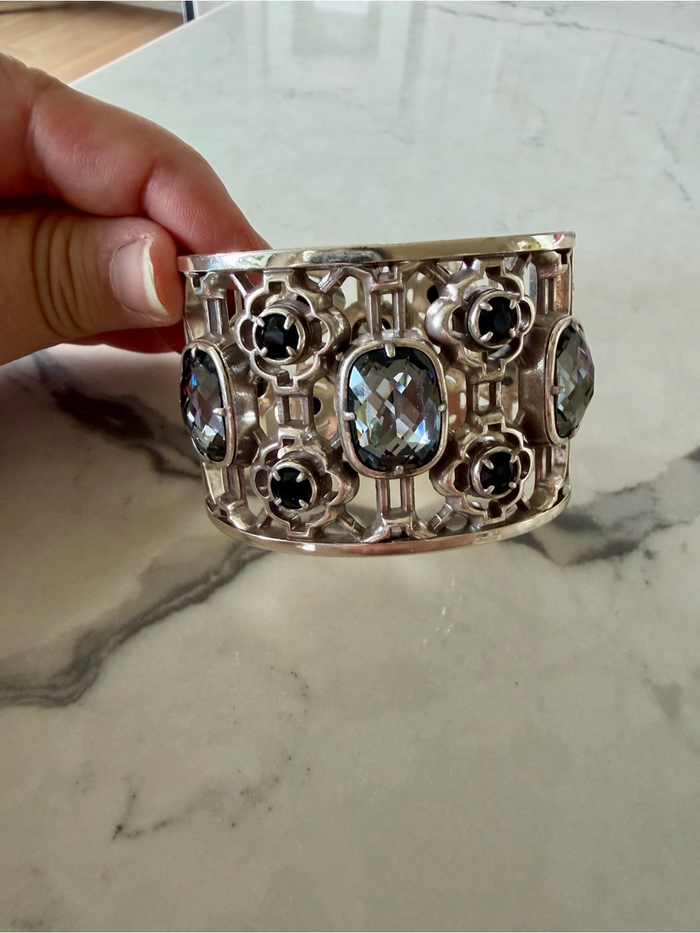 Brighton Wide Crystal Cuff Bracelet